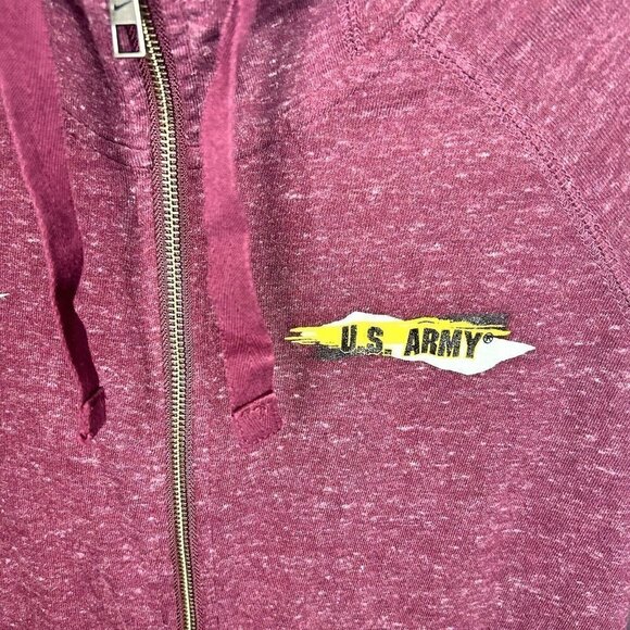 Nike U.S. Army Full Zip Hoodie Sweatshirt Womens Size L Purple Wine Lightweight - Picture 4 of 7